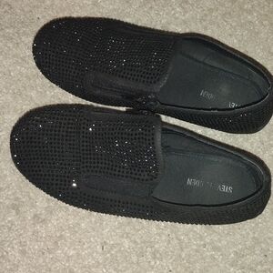 Steve Madden Black Sparkle Slip-Ons